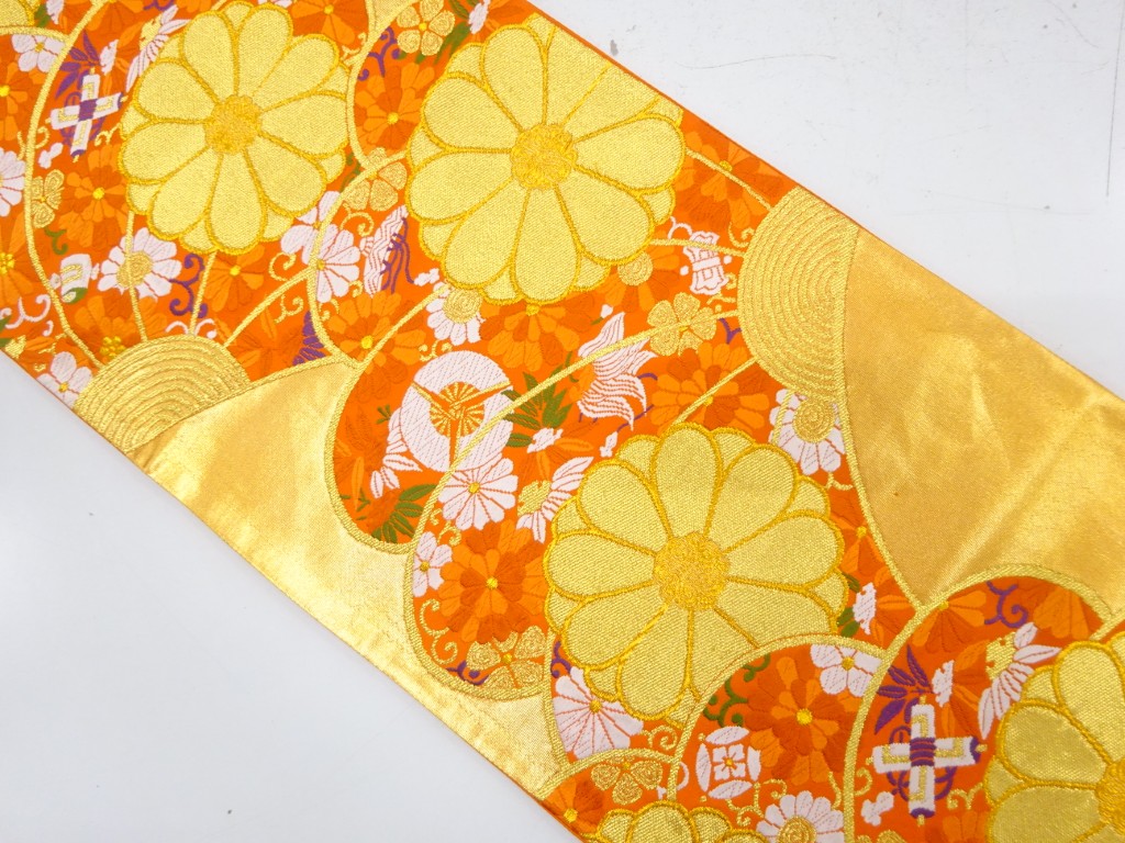 JAPANESE FUKURO OBI / WOVEN KIKU